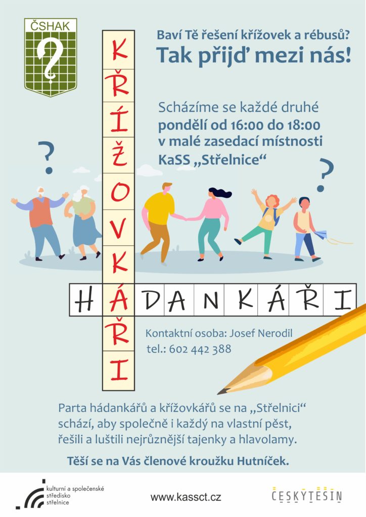 Plakát ke kroužku Hádankáři a křížovkáři