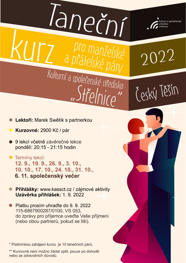 Plakát k tanečnímu kurzu pro manželské a partnerské páry