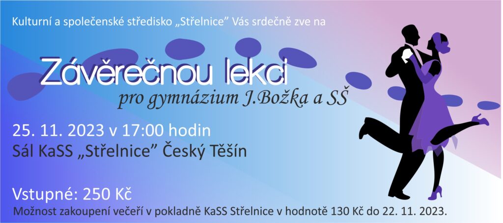 závěrečná taneční lekce pro gymnázium a SŠ